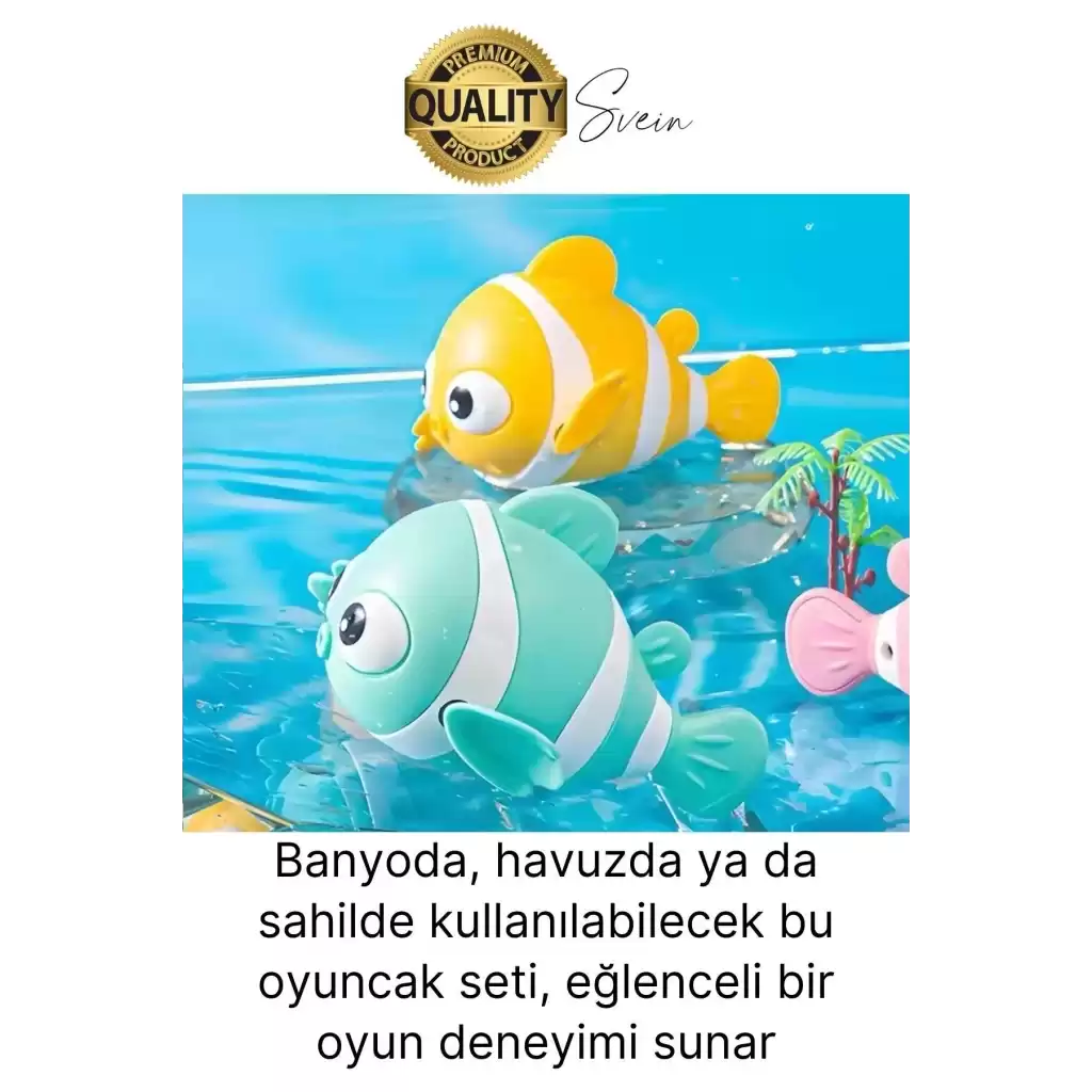 Kurmalı Balık Bebek Banyo Oyuncağı Arkadaşı Deniz Şişme Havuz Küvet Suda Yüzen Eğlenceli Oyuncak