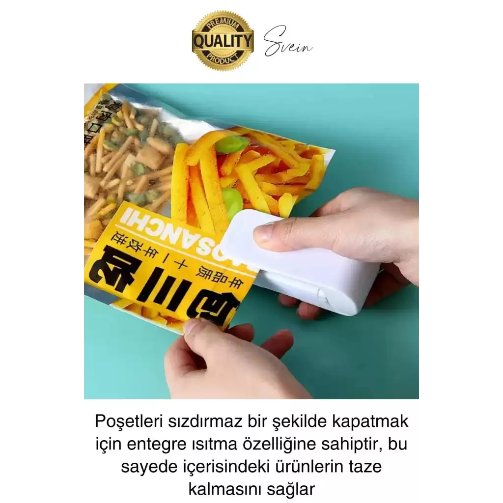 Pilli Pratik Mini Sızdırmaz Isıtmalı Poşet Ambalaj Ağzı Kapatma Makinesi Yapıştırma Taşınabilir
