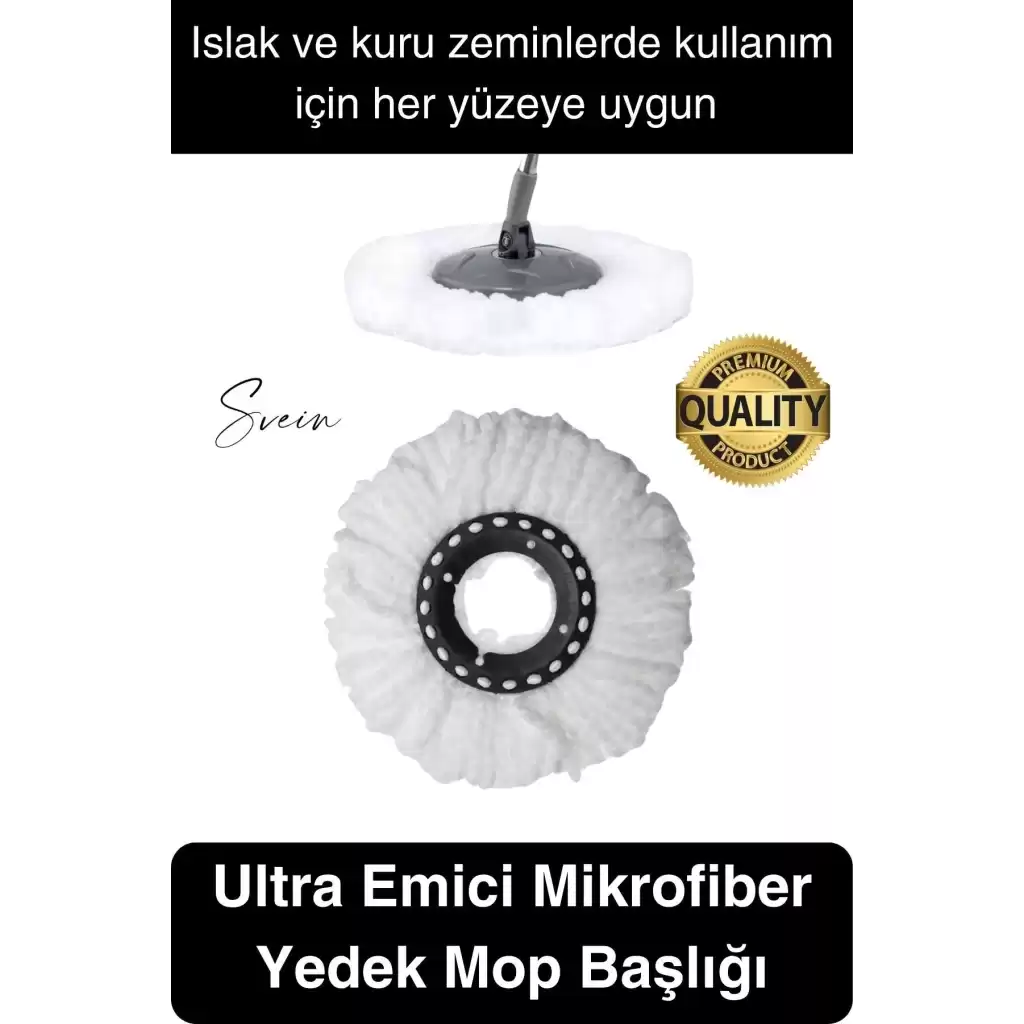 Ultra Emici Yedek Mop Başlığı Mikrofiber Paspas Püsküllü Temizlik Fayans Parke Laminant Silme Bezi