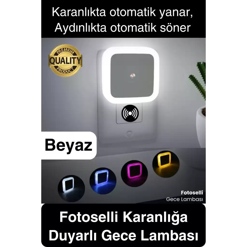 Fotoselli Gece Lambası Karanlıkta Otomatik Yanıp Sönen Aydınlığa Duyarlı Koridor Antre Loş Led Işık