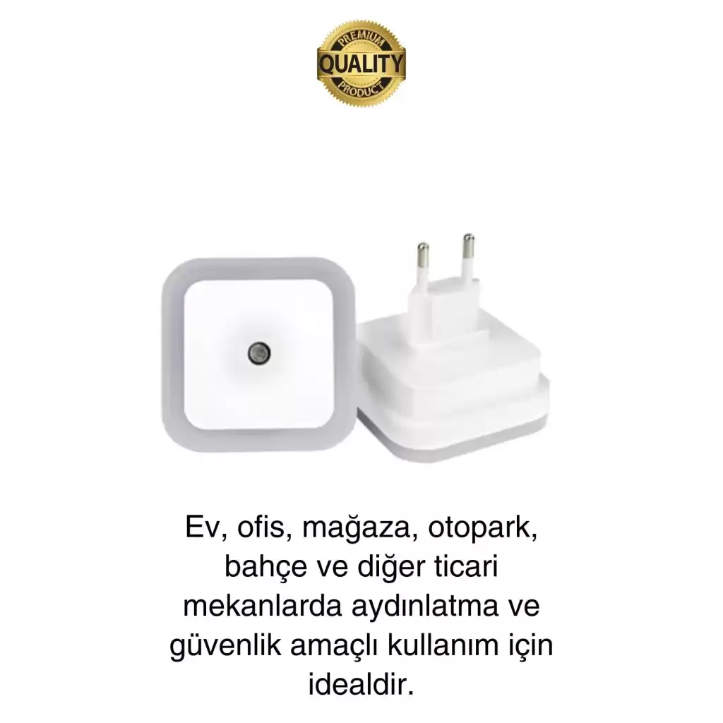Fotoselli Gece Lambası Karanlıkta Otomatik Yanıp Sönen Aydınlığa Duyarlı Koridor Antre Loş Led Işık