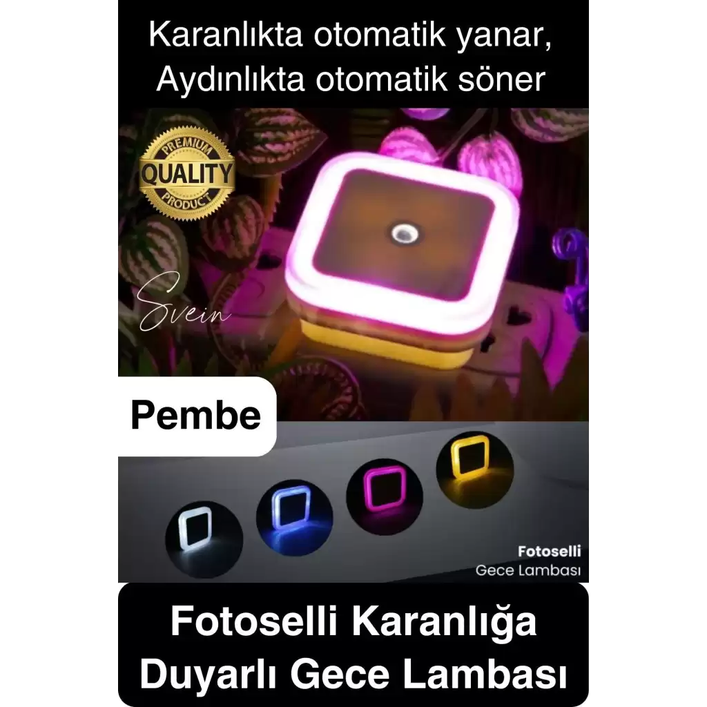 Fotoselli Gece Lambası Karanlıkta Otomatik Yanıp Sönen Aydınlığa Duyarlı Koridor Antre Loş Led Işık