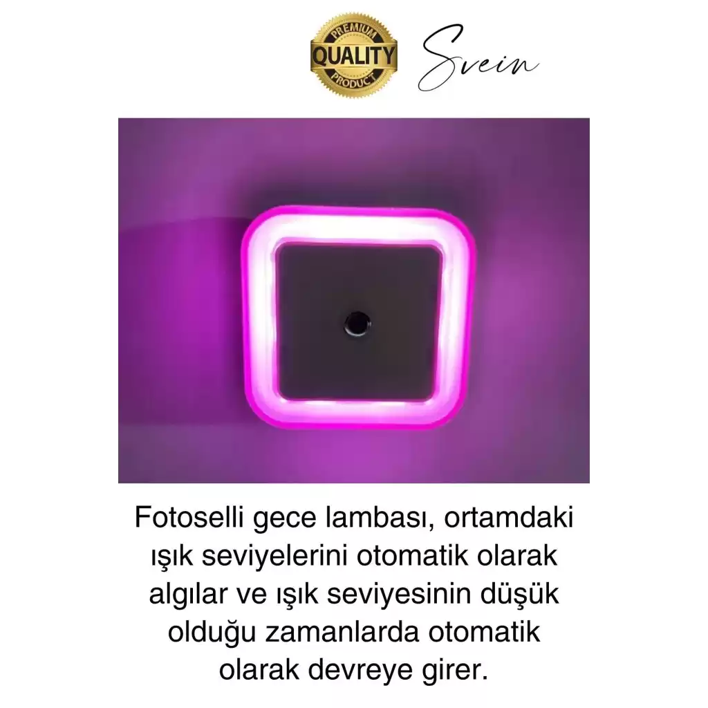Fotoselli Gece Lambası Karanlıkta Otomatik Yanıp Sönen Aydınlığa Duyarlı Koridor Antre Loş Led Işık