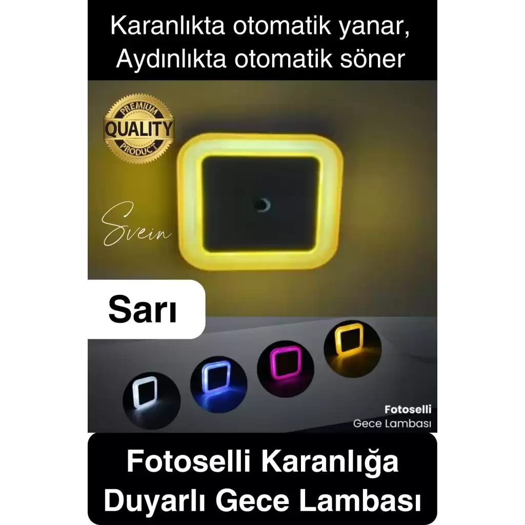 Fotoselli Gece Lambası Karanlıkta Otomatik Yanıp Sönen Aydınlığa Duyarlı Koridor Antre Loş Led Işık