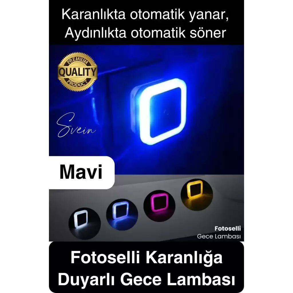 Fotoselli Gece Lambası Karanlıkta Otomatik Yanıp Sönen Aydınlığa Duyarlı Koridor Antre Loş Led Işık