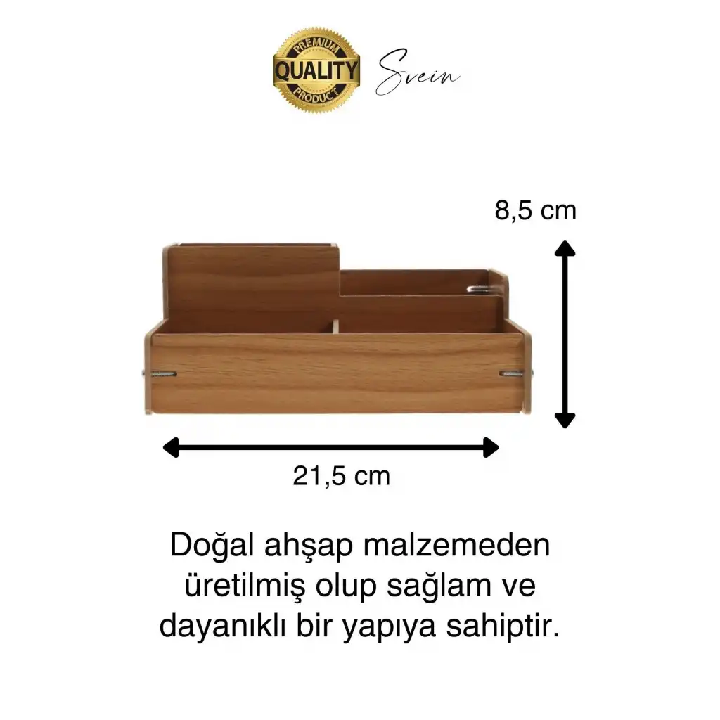 Özel Üretim 4 Bölmeli Masa Üstü Ahşap Kalem Kağıt Ataş Takı Organizeri Düzenleyici Kutu Ofis Masası