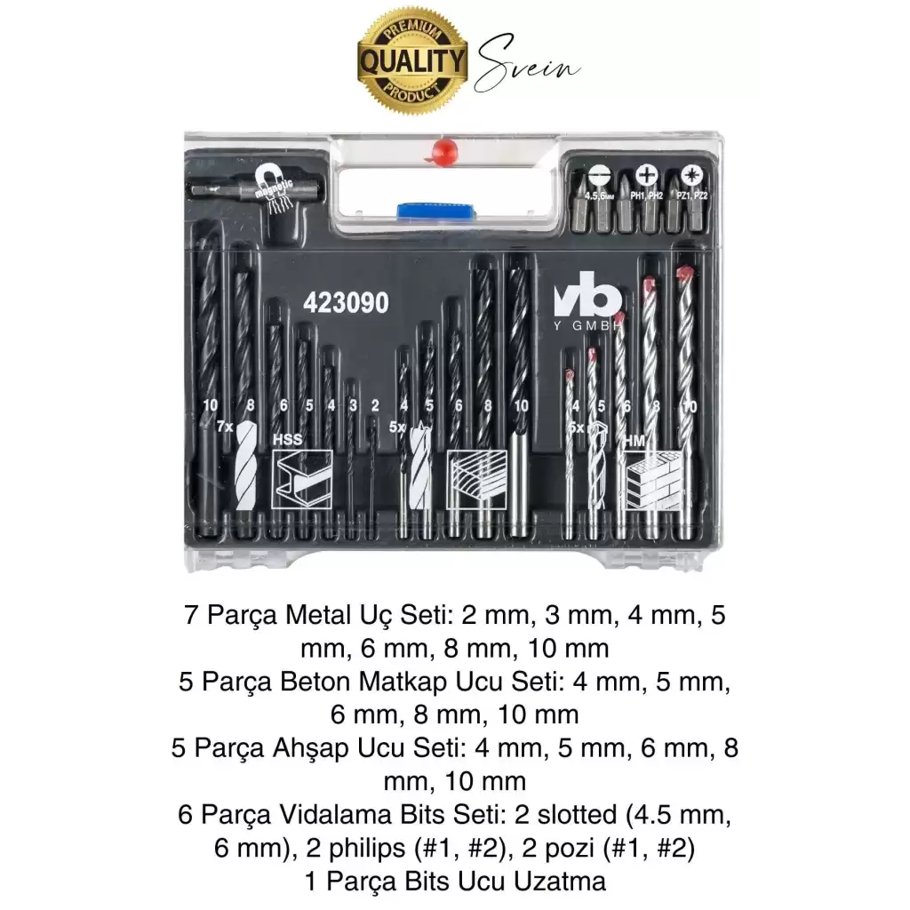 Premium 300 Parça Matkap Ucu ve Dübel Seti Sabitleme Tamir Montaj Delik Delme Ful Takım Çantası Kutu