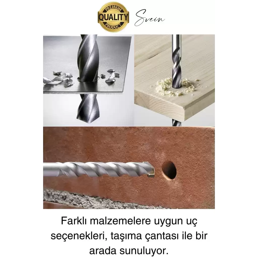 Premium 300 Parça Matkap Ucu ve Dübel Seti Sabitleme Tamir Montaj Delik Delme Ful Takım Çantası Kutu