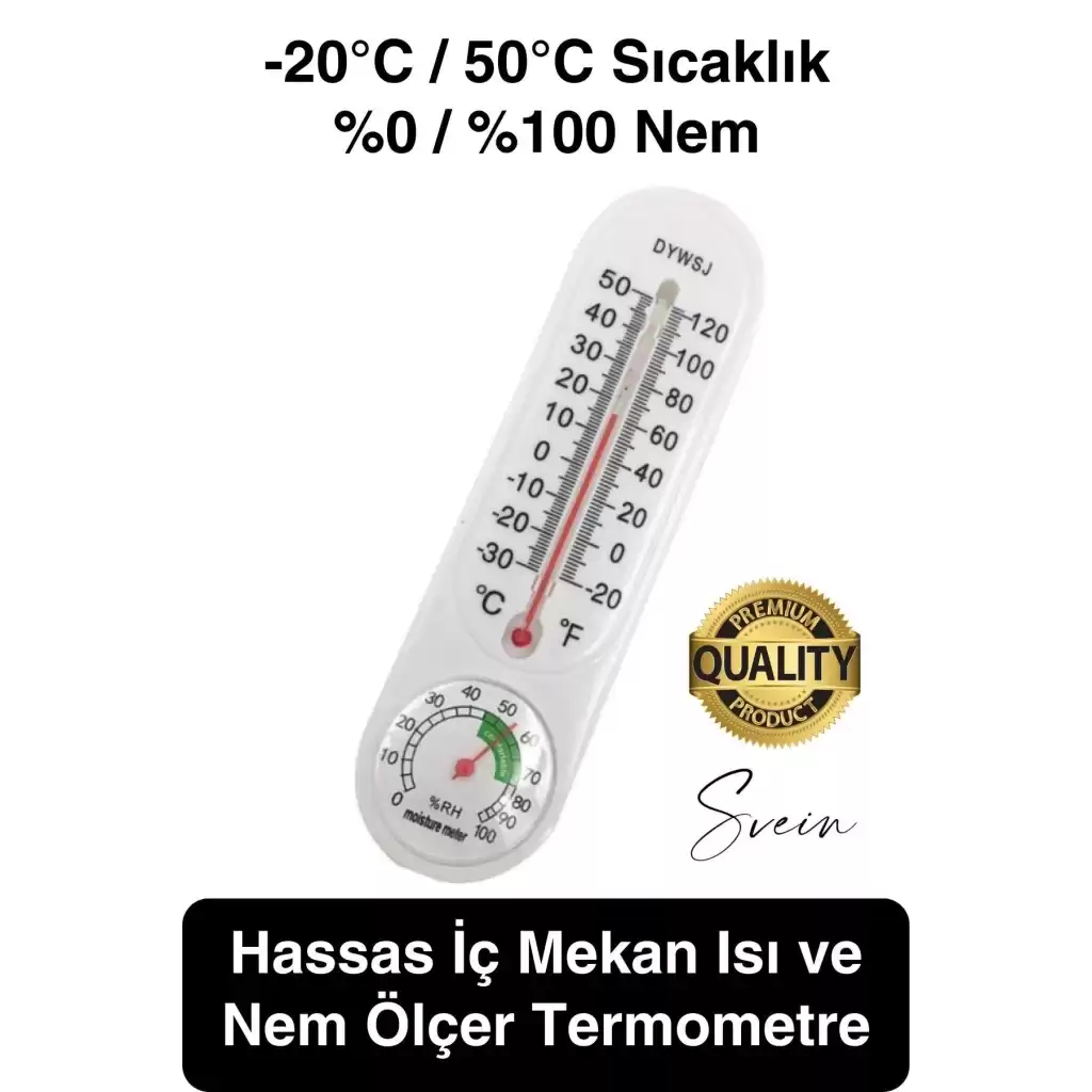 Premium Hassas İç Mekan Isı ve Nem Ölçer Termometre Sıcaklık Kontrol Ev Ofis Garaj Anlık Ölçüm Beyaz