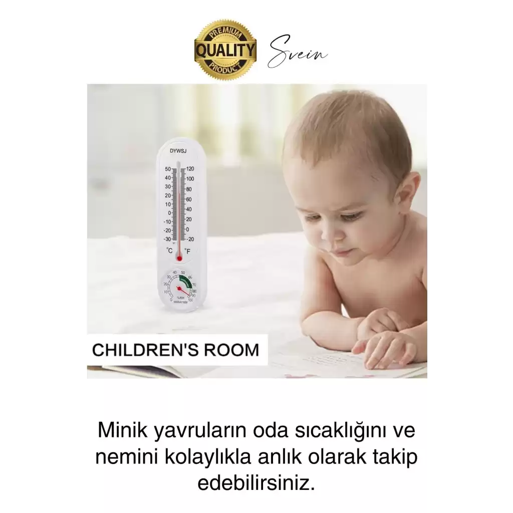 Premium Hassas İç Mekan Isı ve Nem Ölçer Termometre Sıcaklık Kontrol Ev Ofis Garaj Anlık Ölçüm Beyaz