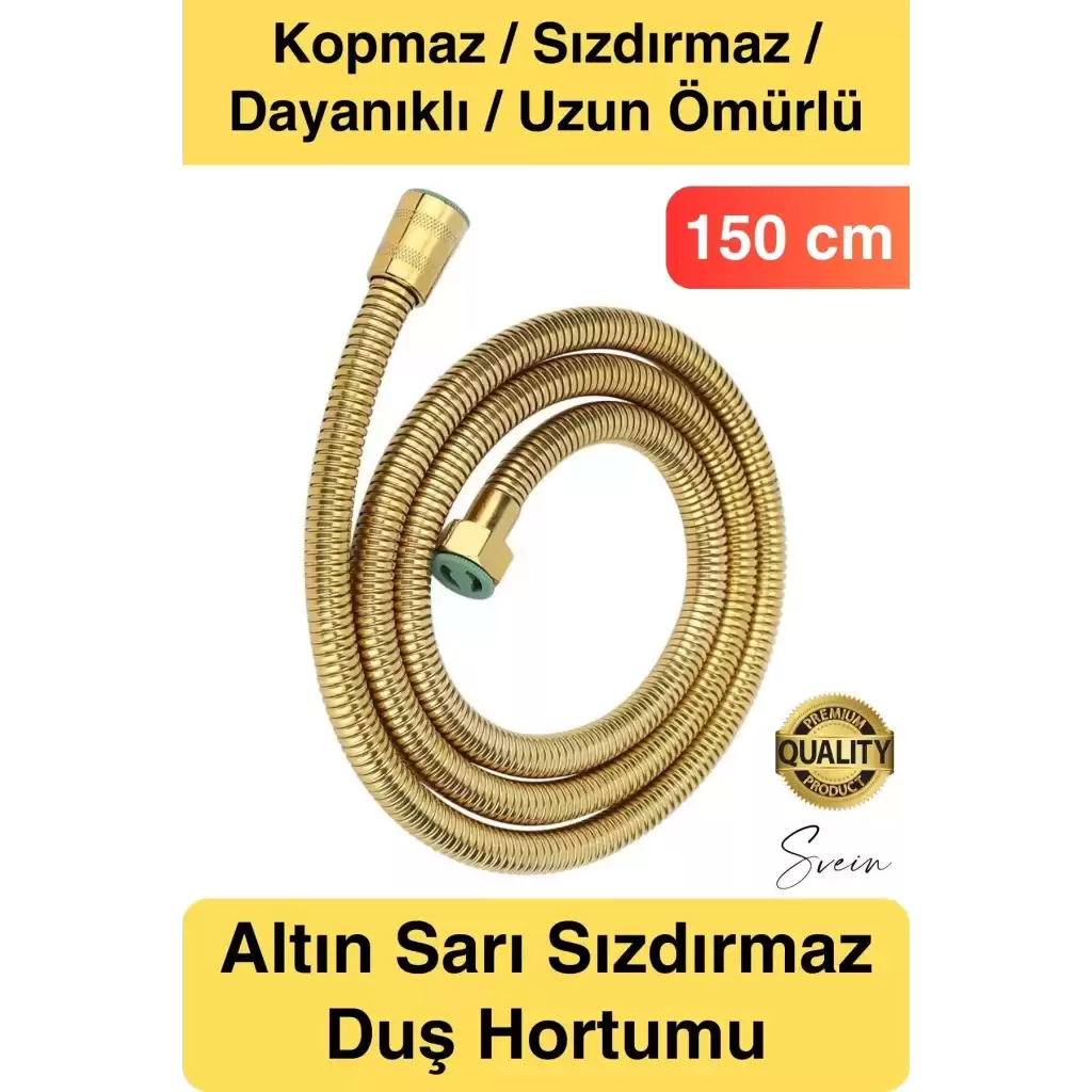 Yüksek Kalite Paslanmaz Kırılmaz Çelik Örgülü Duş Hortumu Uzayan Spiral 150 cm Büküm Önleyici