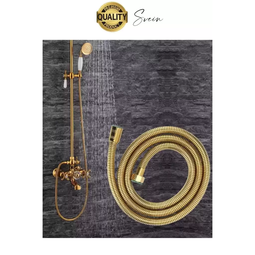 Yüksek Kalite Paslanmaz Kırılmaz Çelik Örgülü Duş Hortumu Uzayan Spiral 150 cm Büküm Önleyici