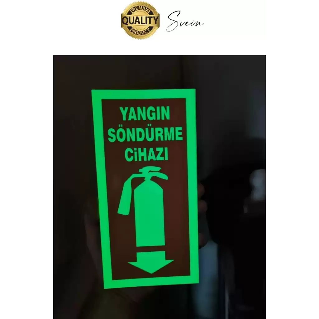 Fosforlu Karanlıkta Parlayan Yangın Söndürücü İşaret Uyarı İkaz Levhası Güvenlik Otopark Mağaza Depo