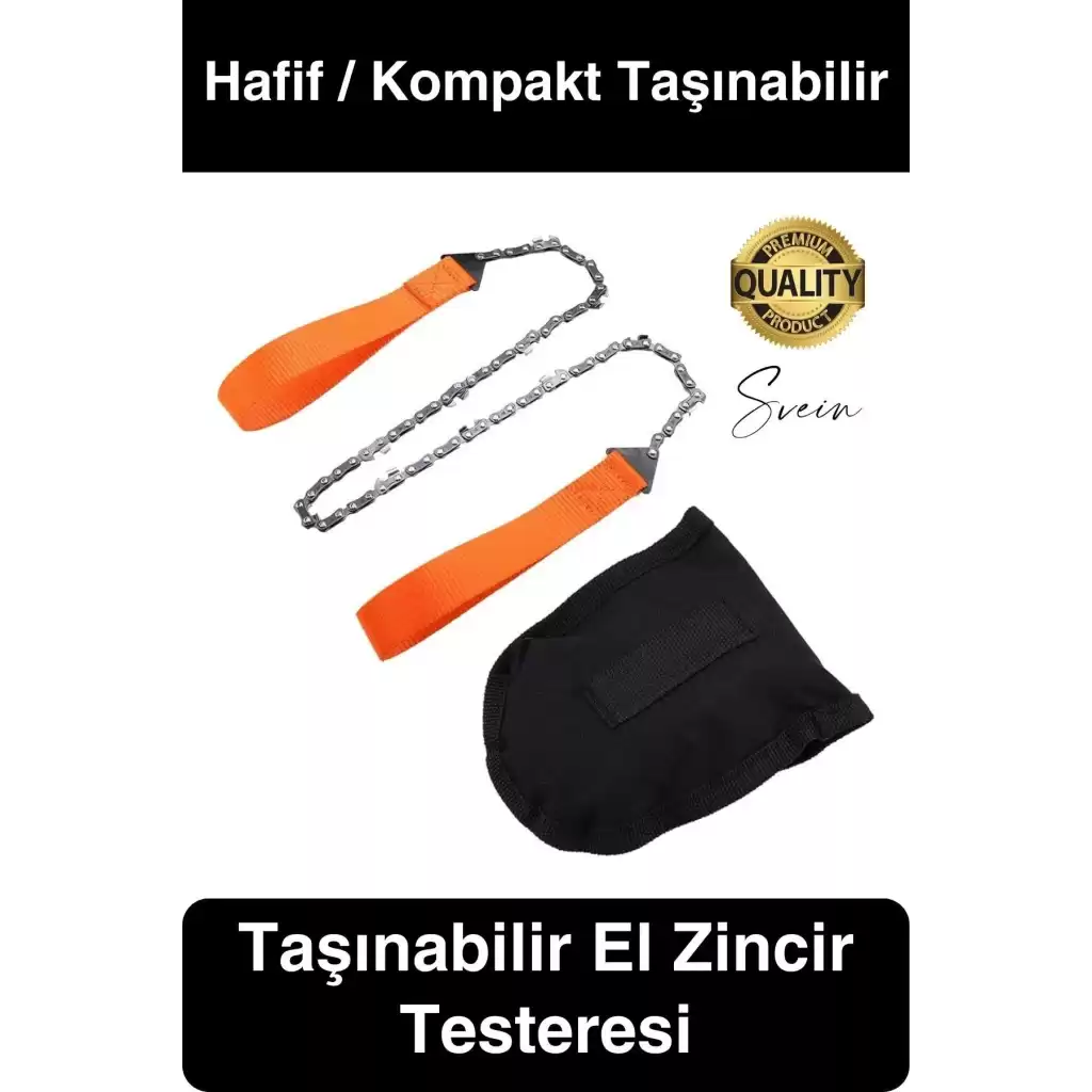 Taşınabilir Mini El Zincirli Testere Kamp Doğa Ağaç Dal Kesme Çelik Hafif Pratik Taşıma Çantası