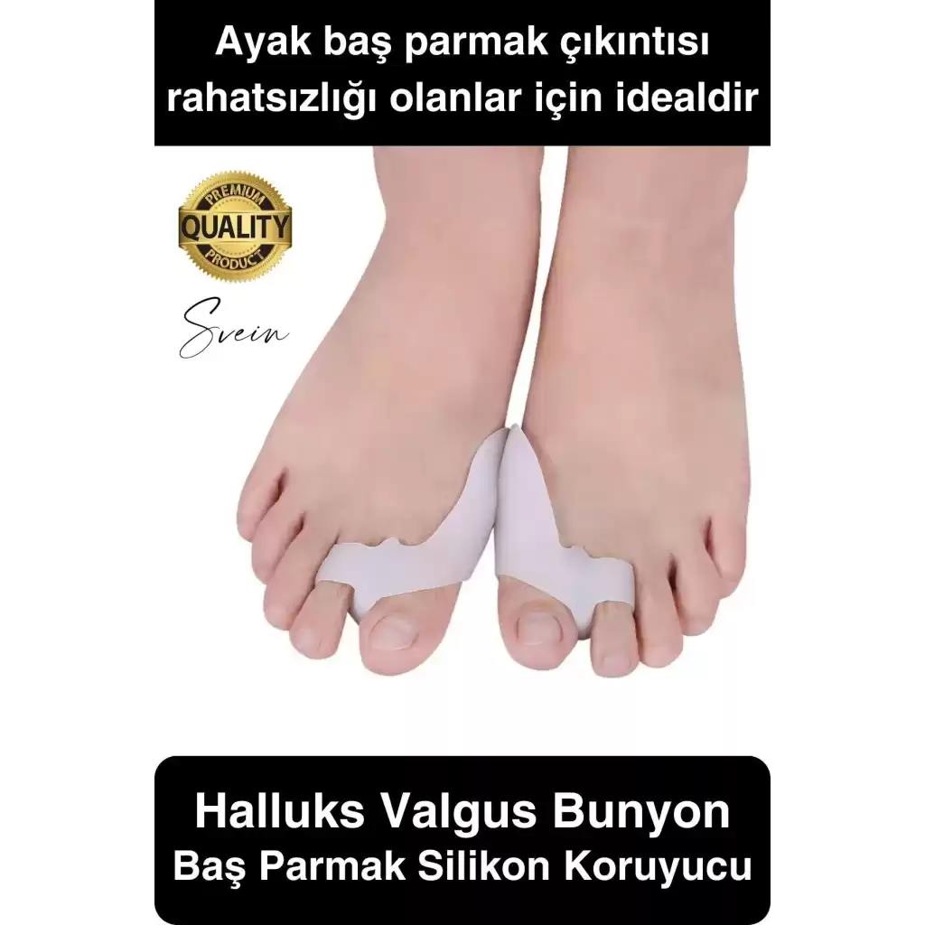 Ayak Baş Parmak Kemik Çıkıntı Koruyucu Bunyon İki Parmağa Geçen Silikon Makaralı Halluks Valgus