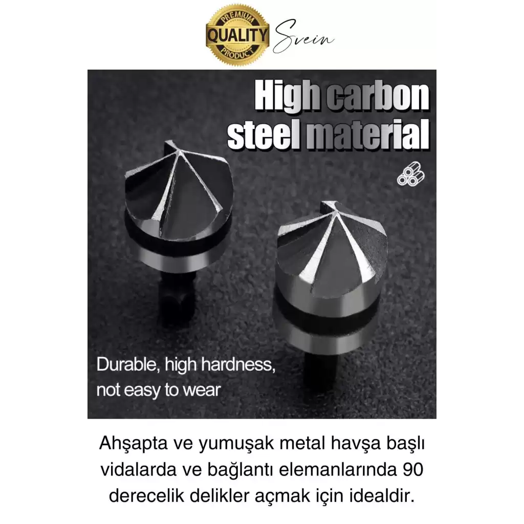 A Kalite 3 Parça Premium Havşa Açma Matkap Ucu Seti HSS Bits Uçlu Paslanmaz Çelik Kalın 12-16-19 mm