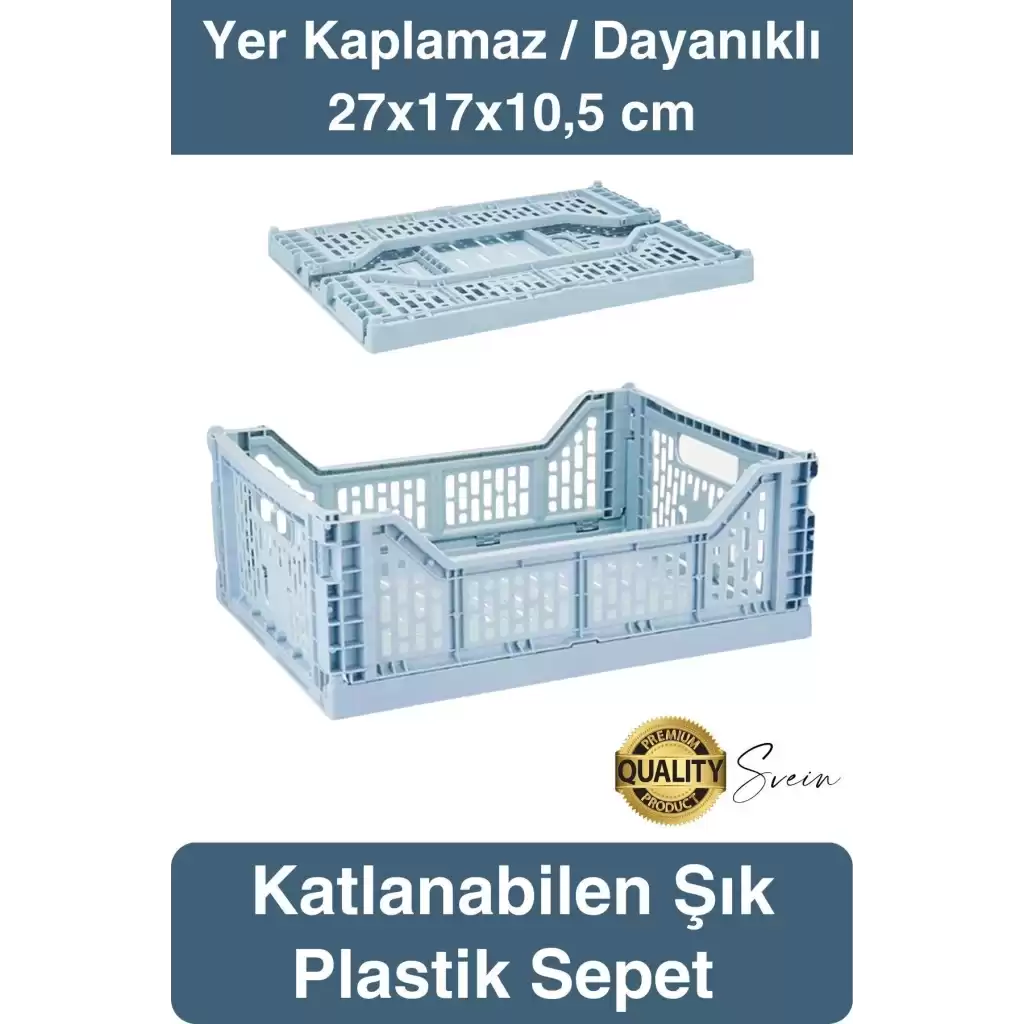 Çok Amaçlı Yer Kaplamayan Katlanabilir Renkli Kasa Sepet Sebze Meyve Eşya Saklama Organizer Kutu