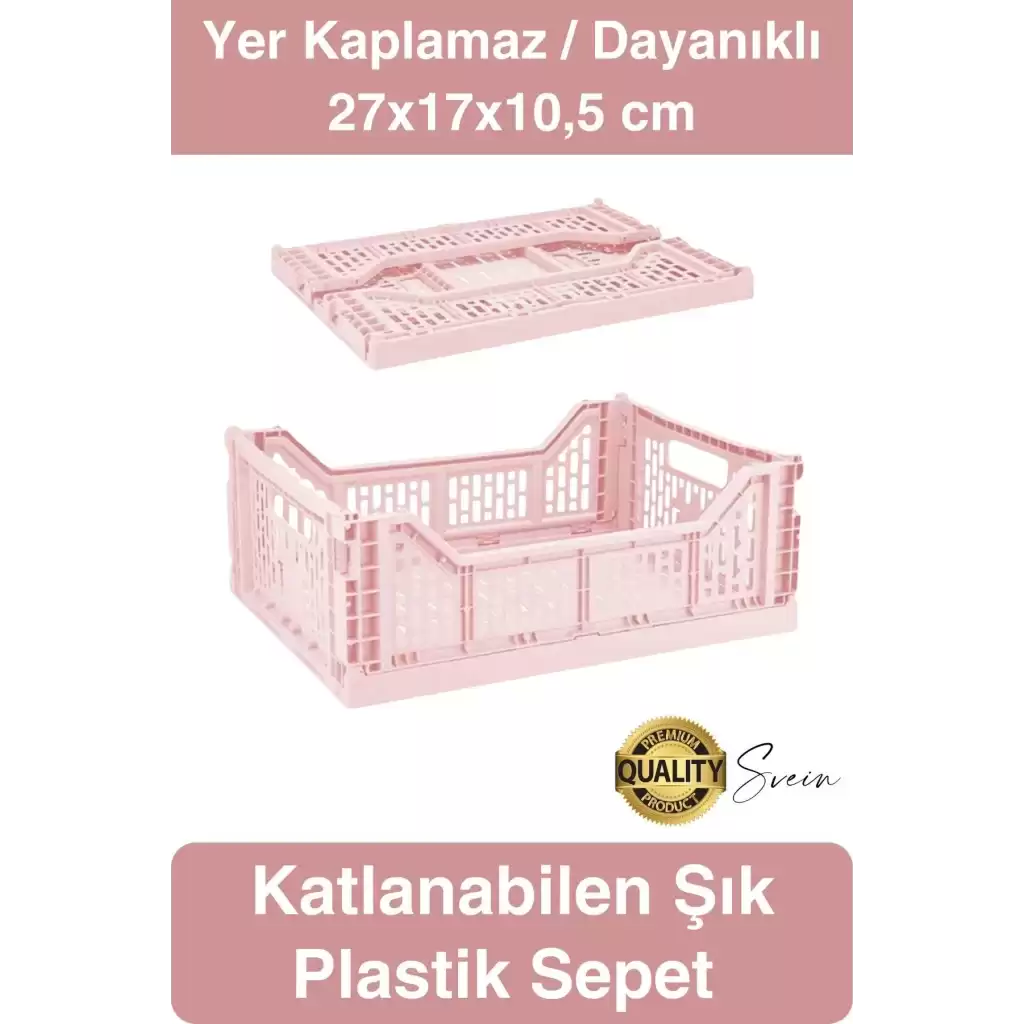 Çok Amaçlı Yer Kaplamayan Katlanabilir Renkli Kasa Sepet Sebze Meyve Eşya Saklama Organizer Kutu
