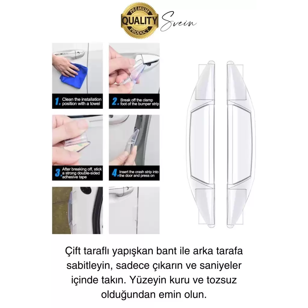 Yüksek Kaliteli Araç Kenar Koruma Şeridi Şeffaf Koruyucu Filmi Araba Kapı Boya Anti Çizilme