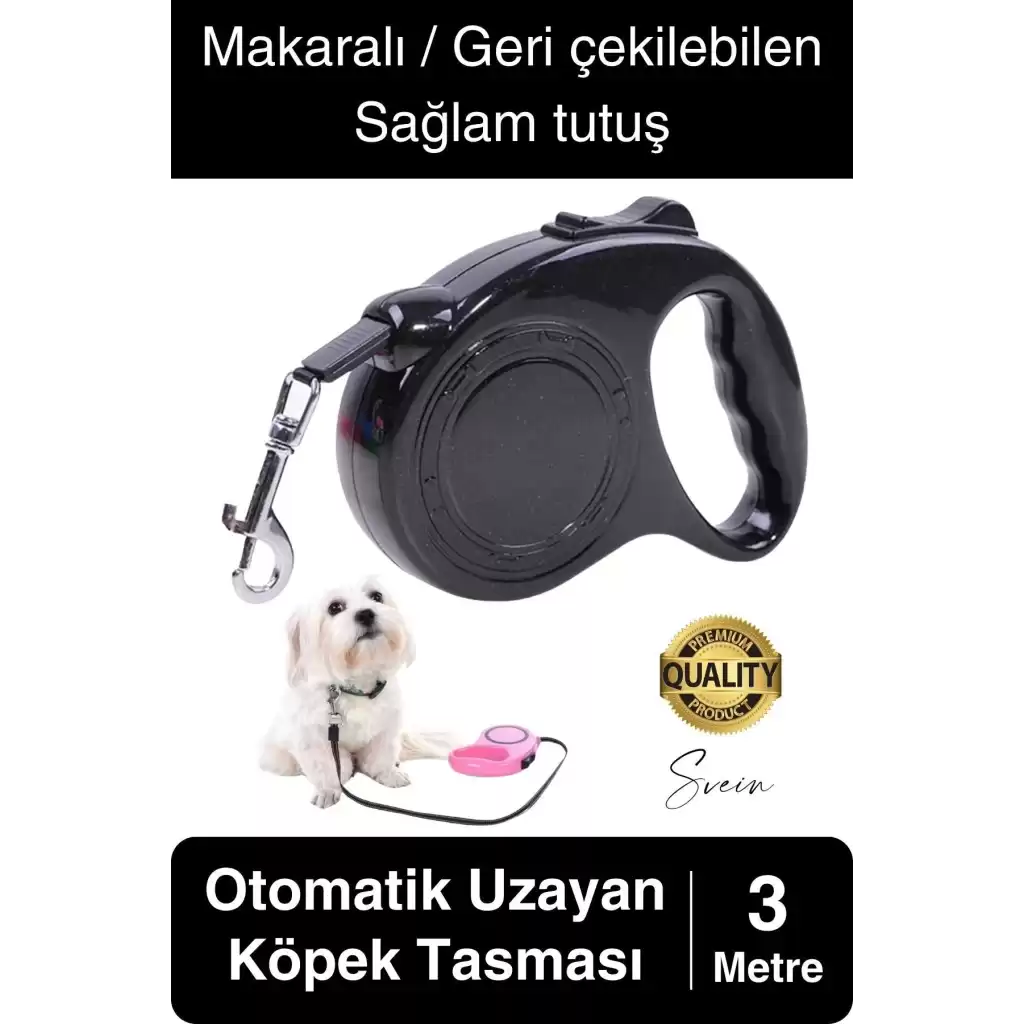3 Metre Makaralı Otomatik Uzayabilen Geri Çekilebilen Köpek Tasması Boyun Gezdirme Kuvvetli Tutuş