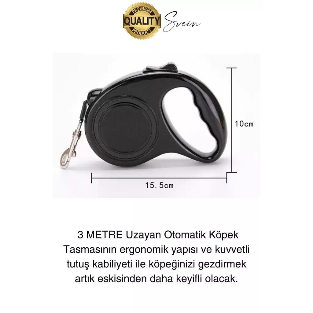 3 Metre Makaralı Otomatik Uzayabilen Geri Çekilebilen Köpek Tasması Boyun Gezdirme Kuvvetli Tutuş