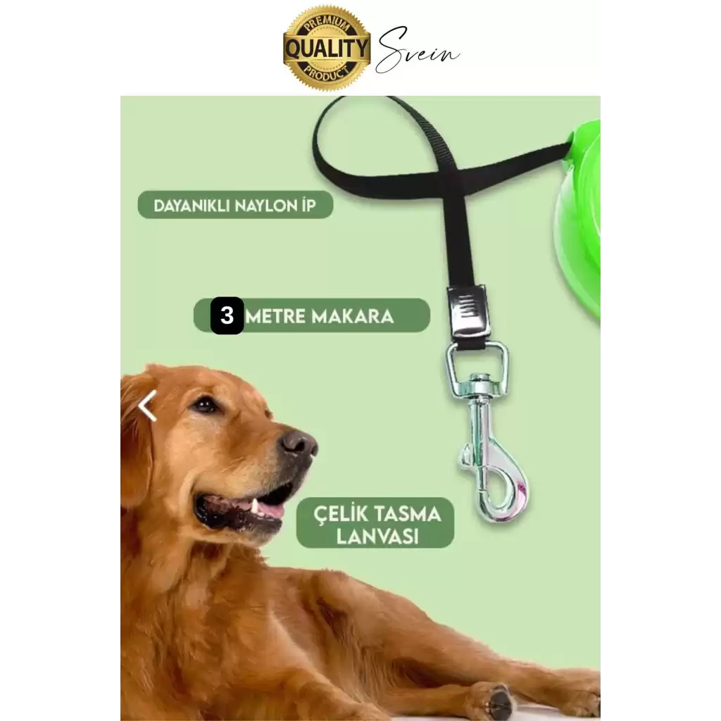 3 Metre Makaralı Otomatik Uzayabilen Geri Çekilebilen Köpek Tasması Boyun Gezdirme Kuvvetli Tutuş