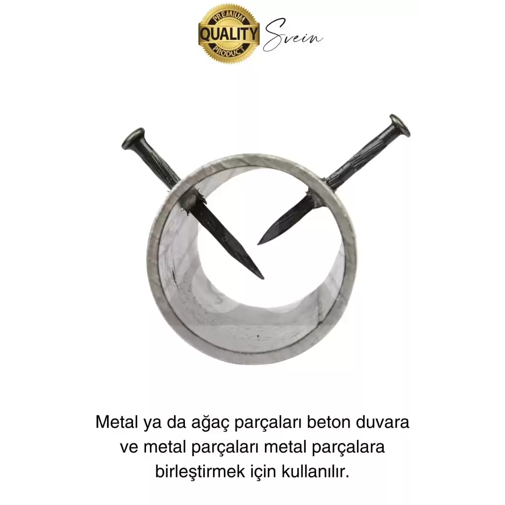 20 Adet 3x30 Kanallı Çelik Beton Çivisi 3 cm Duvar Saat Ayna Resim Tablo Asmak Ahşap Metal Sivri