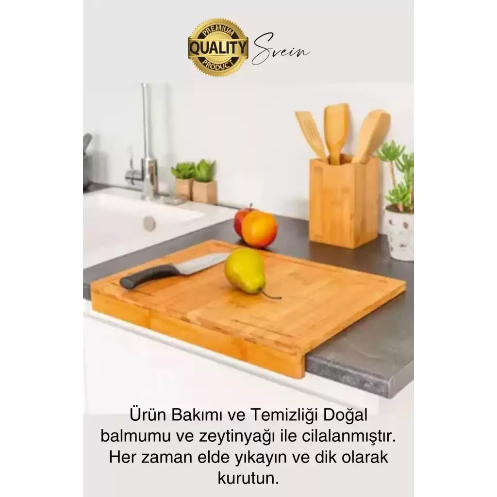 Ahşap Kesme Tahtası Panosu Doğrama Ayaklı Tezgah Üstü Hijyenik Deforme Olmaz Dayanıklı 35x24 cm