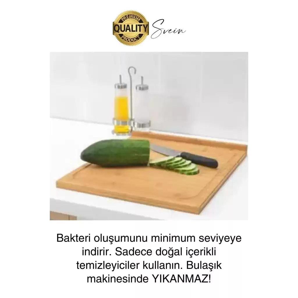 Ahşap Kesme Tahtası Panosu Doğrama Ayaklı Tezgah Üstü Hijyenik Deforme Olmaz Dayanıklı 35x24 cm