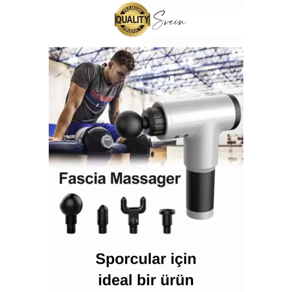4 Başlıklı Titreşimli Yoğurmalı 6 Fonksiyonlu Masaj Aleti Tabancası Darbeli Sporcu Kas Rahatlatıcı