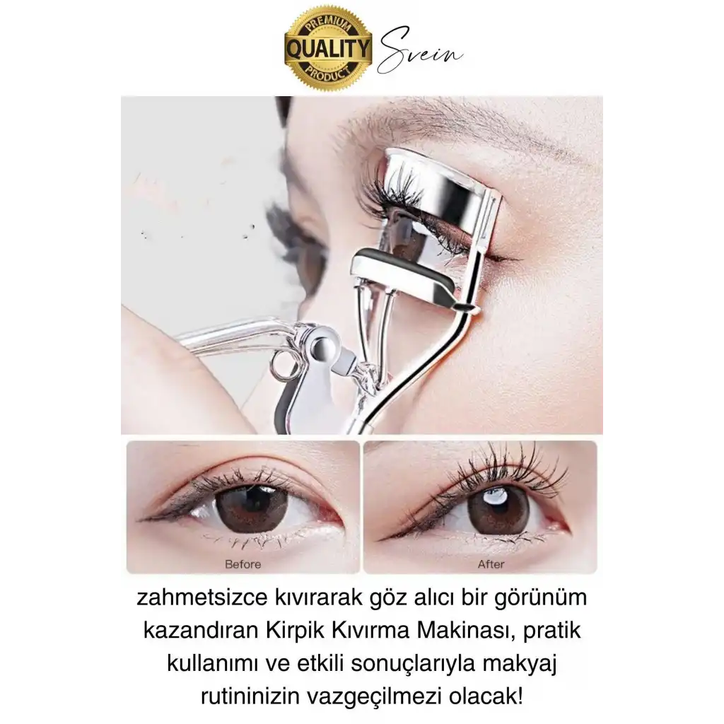 Premium Kirpik Kıvırma Makinesi Manuel Paslanmaz Çelik Şekillendirici Eyelash Curler Kıvırıcı