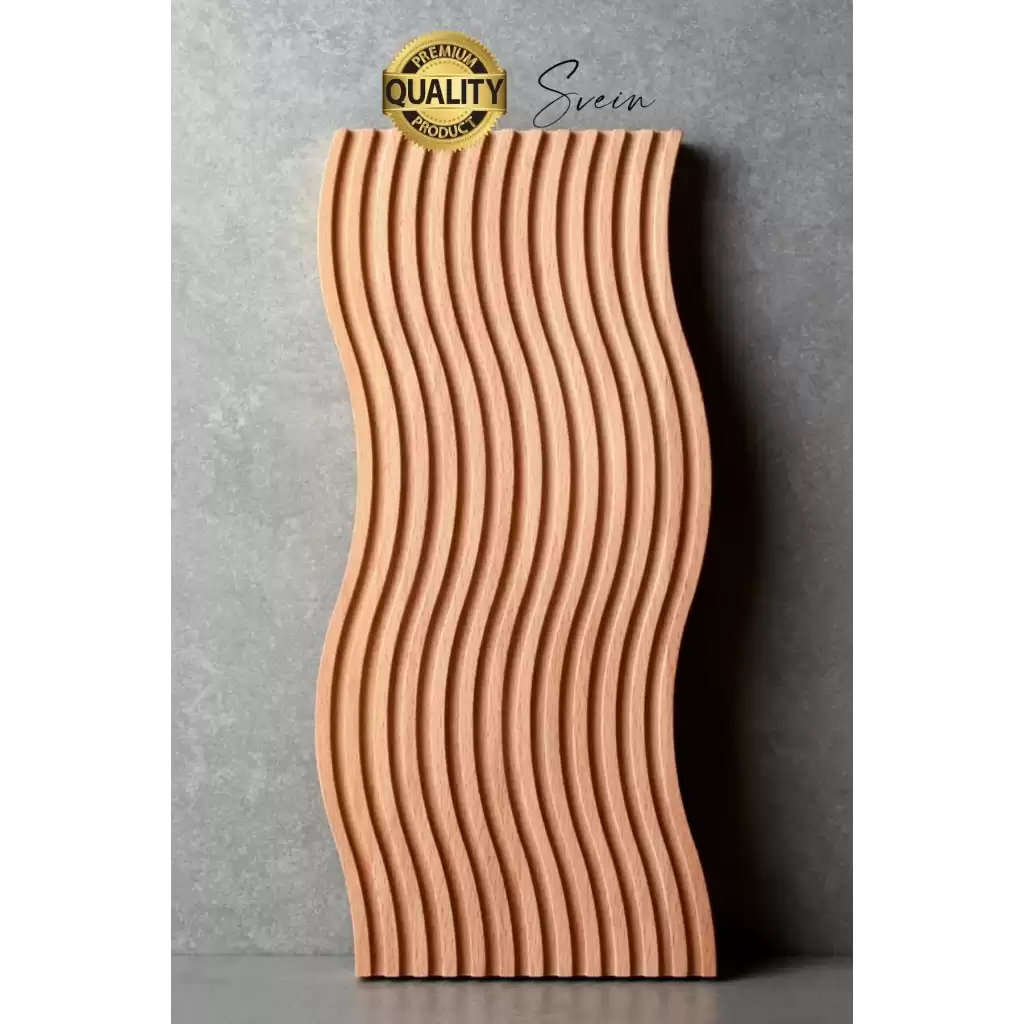 Premium Çok Amaçlı Diktörtgen Çift Taraflı Düz Dalgalı Oyuk Desenli Ahşap Bambu Sunum Tepsi 39x15 cm