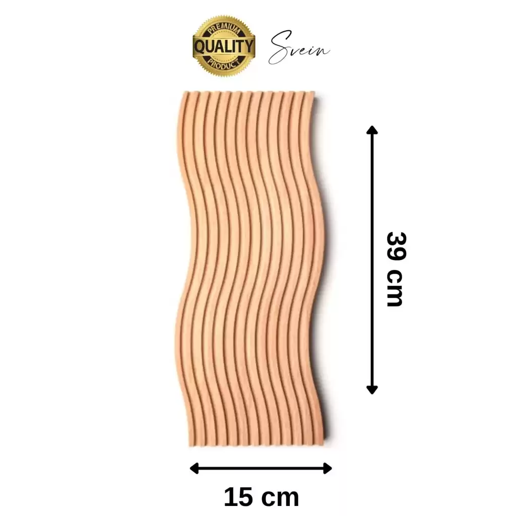 Premium Çok Amaçlı Diktörtgen Çift Taraflı Düz Dalgalı Oyuk Desenli Ahşap Bambu Sunum Tepsi 39x15 cm
