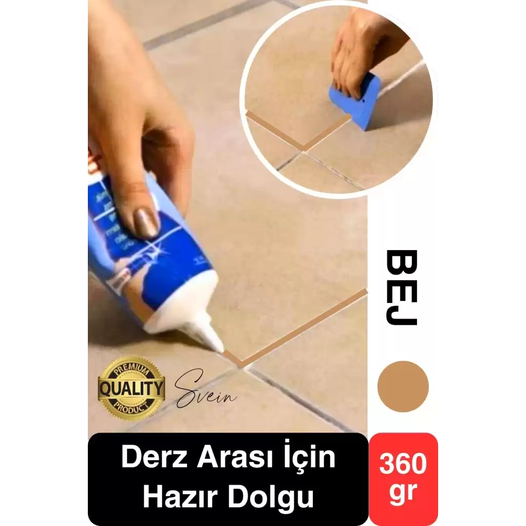 Premium Fayans Arası Bej Hazır Derz Dolgu Gaga Uç Tüp Mermer Mutfak Banyo Zemin Duvar Onarıcı