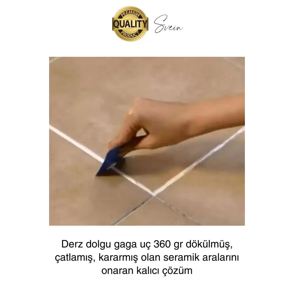 Premium Fayans Arası Bej Hazır Derz Dolgu Gaga Uç Tüp Mermer Mutfak Banyo Zemin Duvar Onarıcı