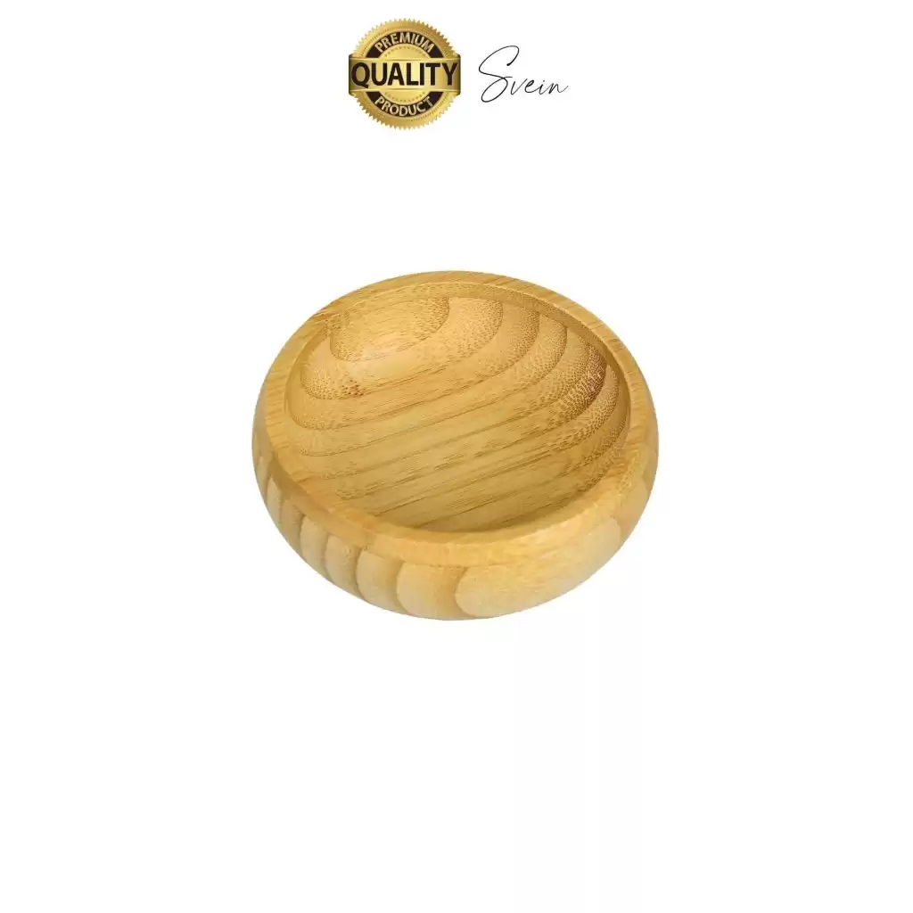 Premium 3lü Doğal Bambu Çerezlik Seti Ahşap Dekoratif Sade Kase Yuvarlak Atıştırmalık Kabı Sosluk