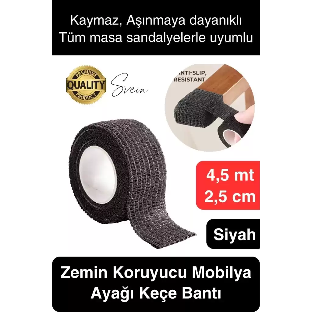 Özel Üretim 4,5 mt Zemin Koruyucu Ses Önleyici Keçe Bant Mobilya Eşya Ayağı Çizilmelere Karşı Koruma