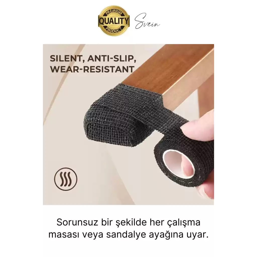 Özel Üretim 4,5 mt Zemin Koruyucu Ses Önleyici Keçe Bant Mobilya Eşya Ayağı Çizilmelere Karşı Koruma