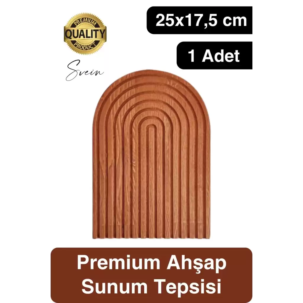 Dekoratif Ahşap Oymalı Kahverengi Gökkuşağı Çay Kahve Sunum Tepsisi Tabağı Doğal Şık Dekor Sunumluk