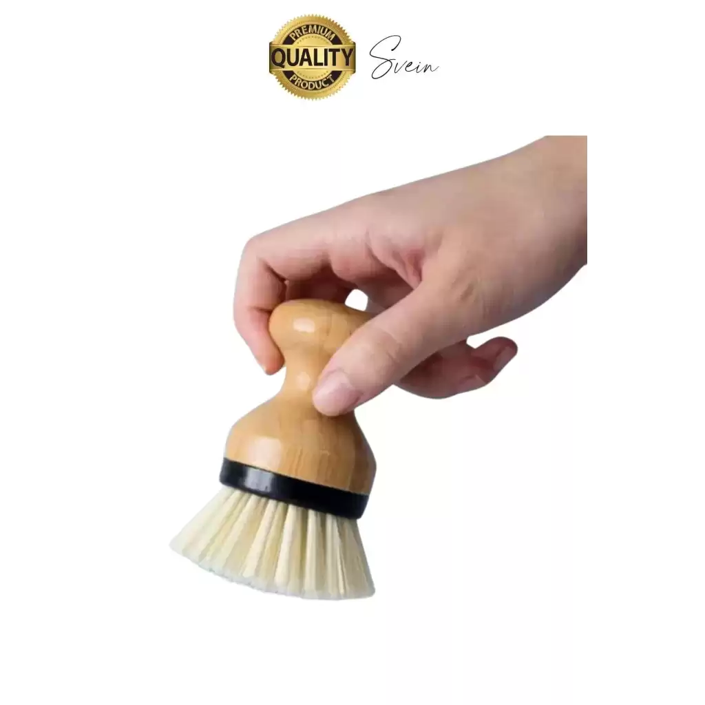Mini Bambu Fırça Yuvarlak Sofra Temizleme Avuç İçi Mutfak Lavabosu Banyo Temizliği Tava Berber