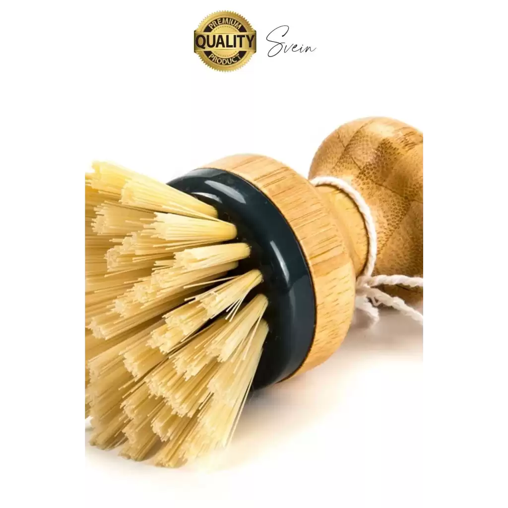 Mini Bambu Fırça Yuvarlak Sofra Temizleme Avuç İçi Mutfak Lavabosu Banyo Temizliği Tava Berber