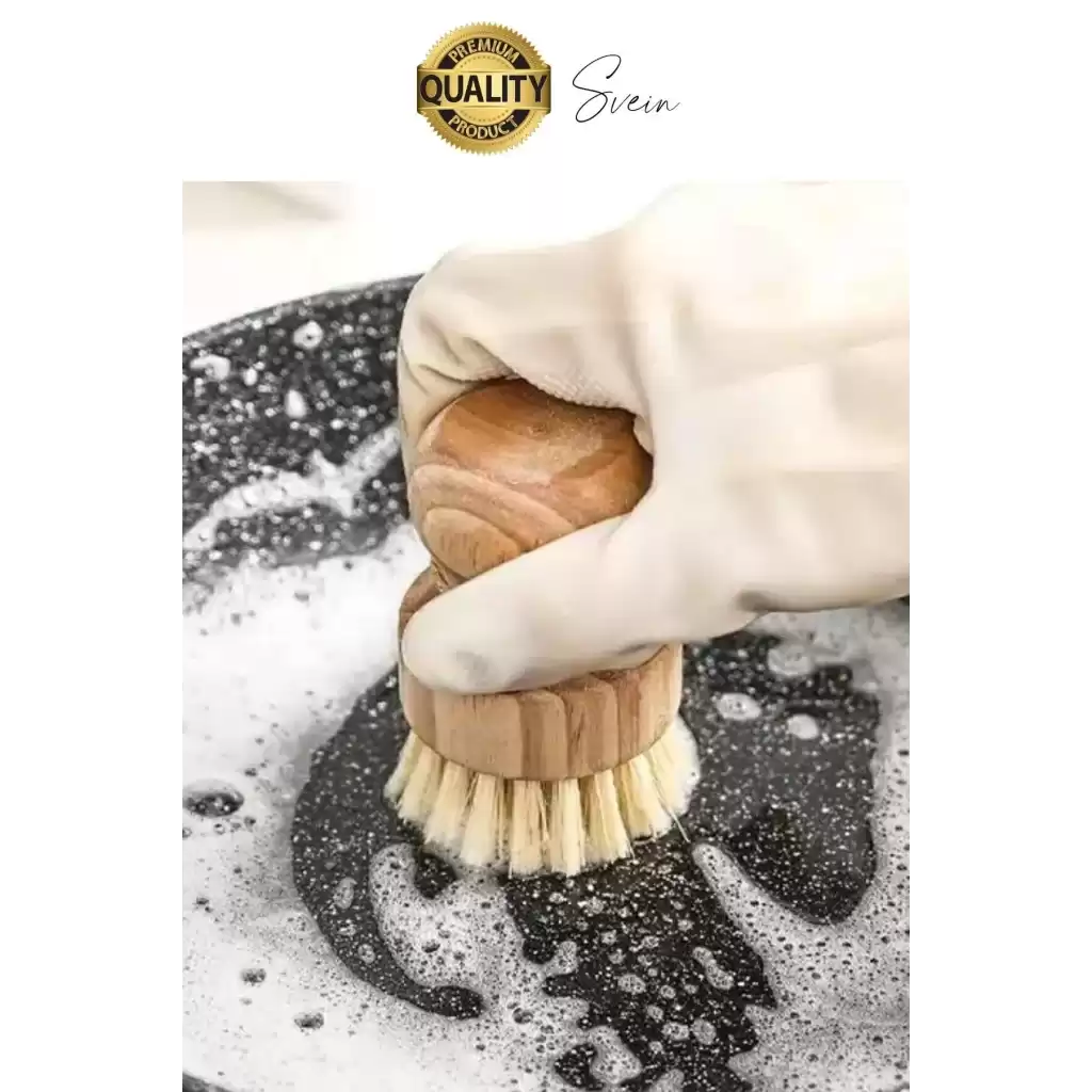 Mini Bambu Fırça Yuvarlak Sofra Temizleme Avuç İçi Mutfak Lavabosu Banyo Temizliği Tava Berber