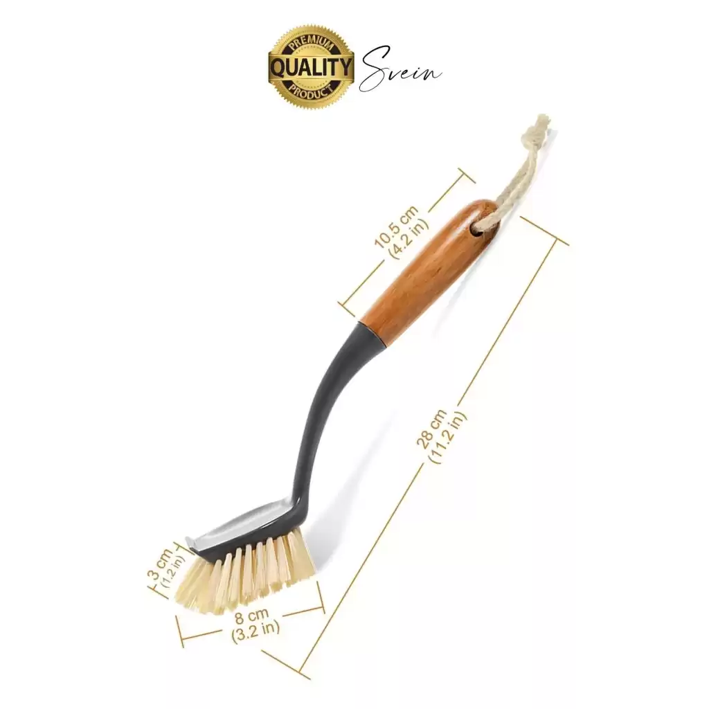 Premium Bambu Saplı Çok Amaçlı Fırça Sert Kıllı Bulaşık Kazıyıcı Tava Tencere Mutfak Lavabo Temizlik