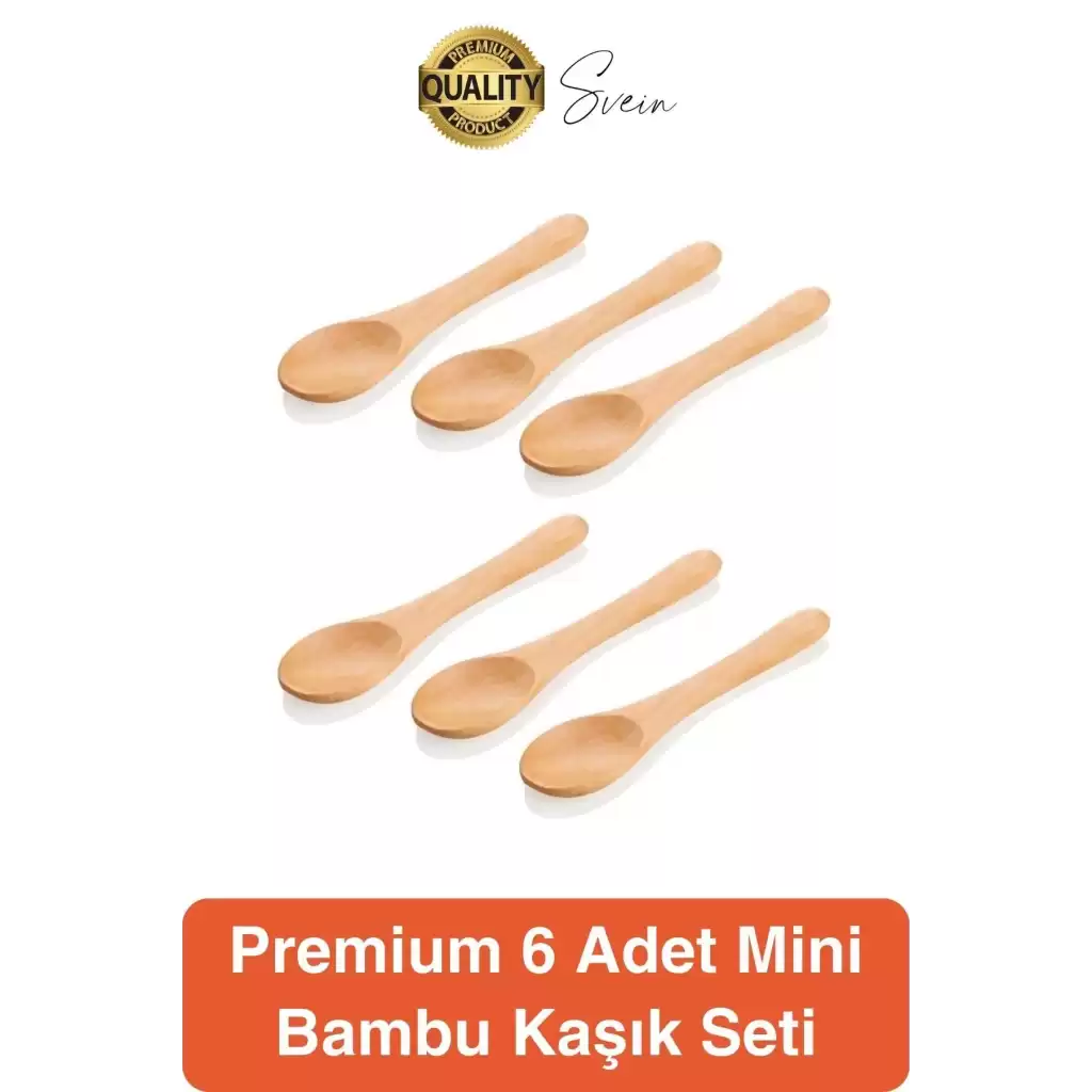 6lı Mini Bambu Mama ve Baharat Kaşığı Seti Ahşap Çevre Dostu Mutfakta Reçel Bal Dondurma Çorba