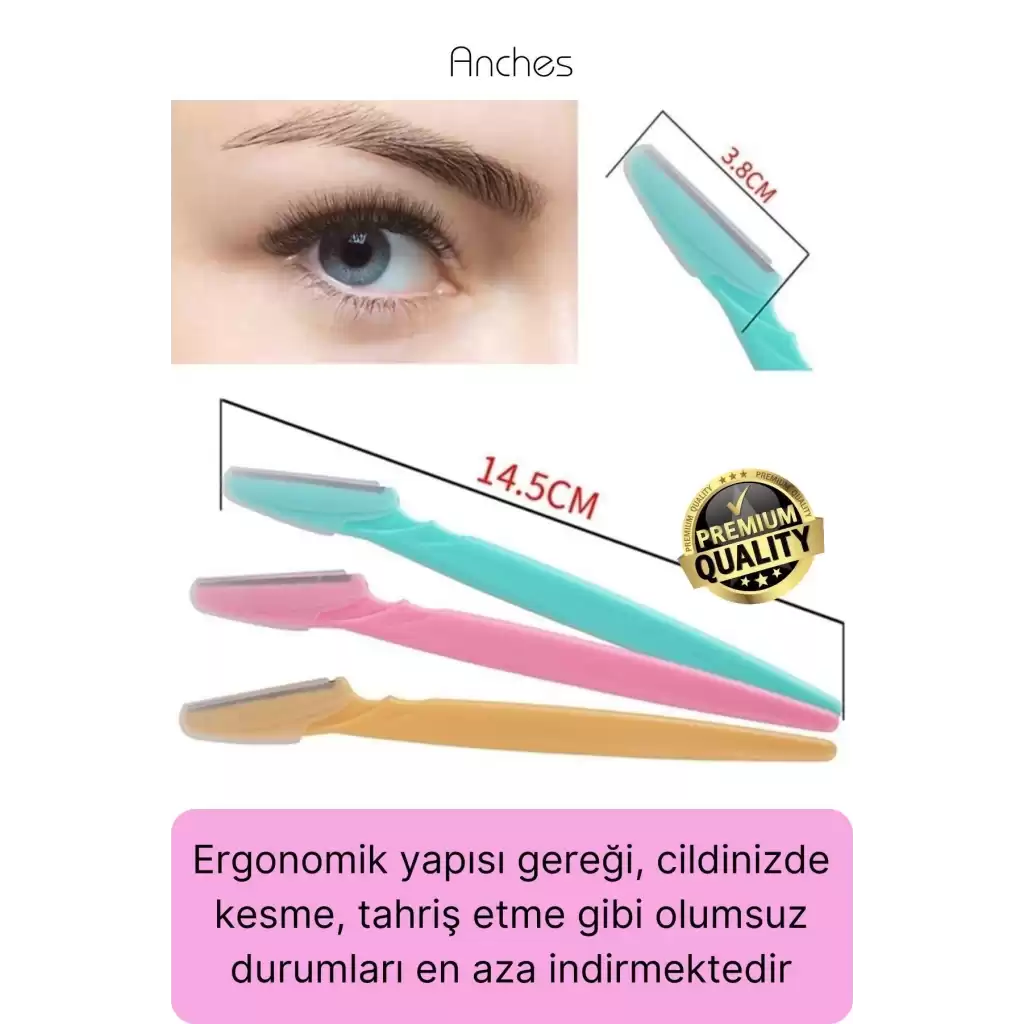 3lü Yüz Jileti Kaş Usturası Kadın Epilasyon Aleti Bakım Aparatı Epilatör Kaliteli Şekillendirme