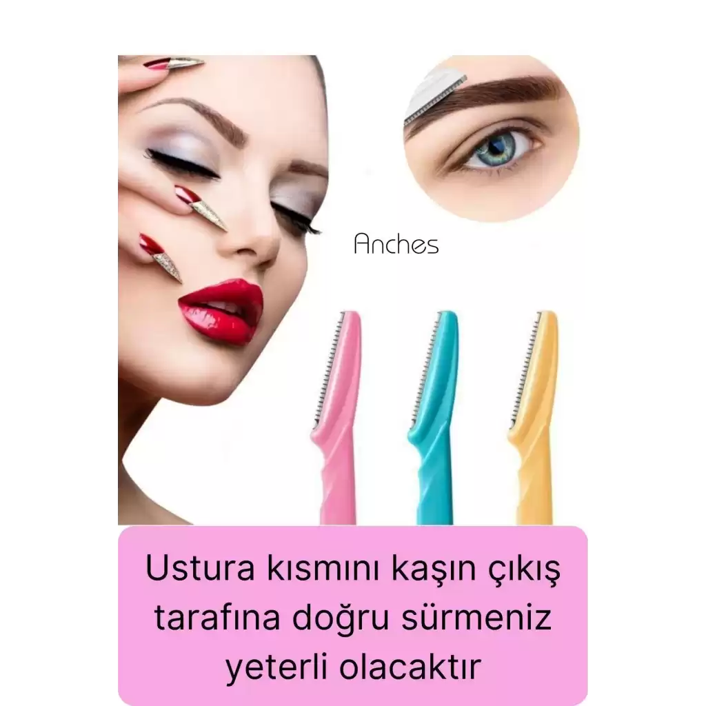 3lü Yüz Jileti Kaş Usturası Kadın Epilasyon Aleti Bakım Aparatı Epilatör Kaliteli Şekillendirme