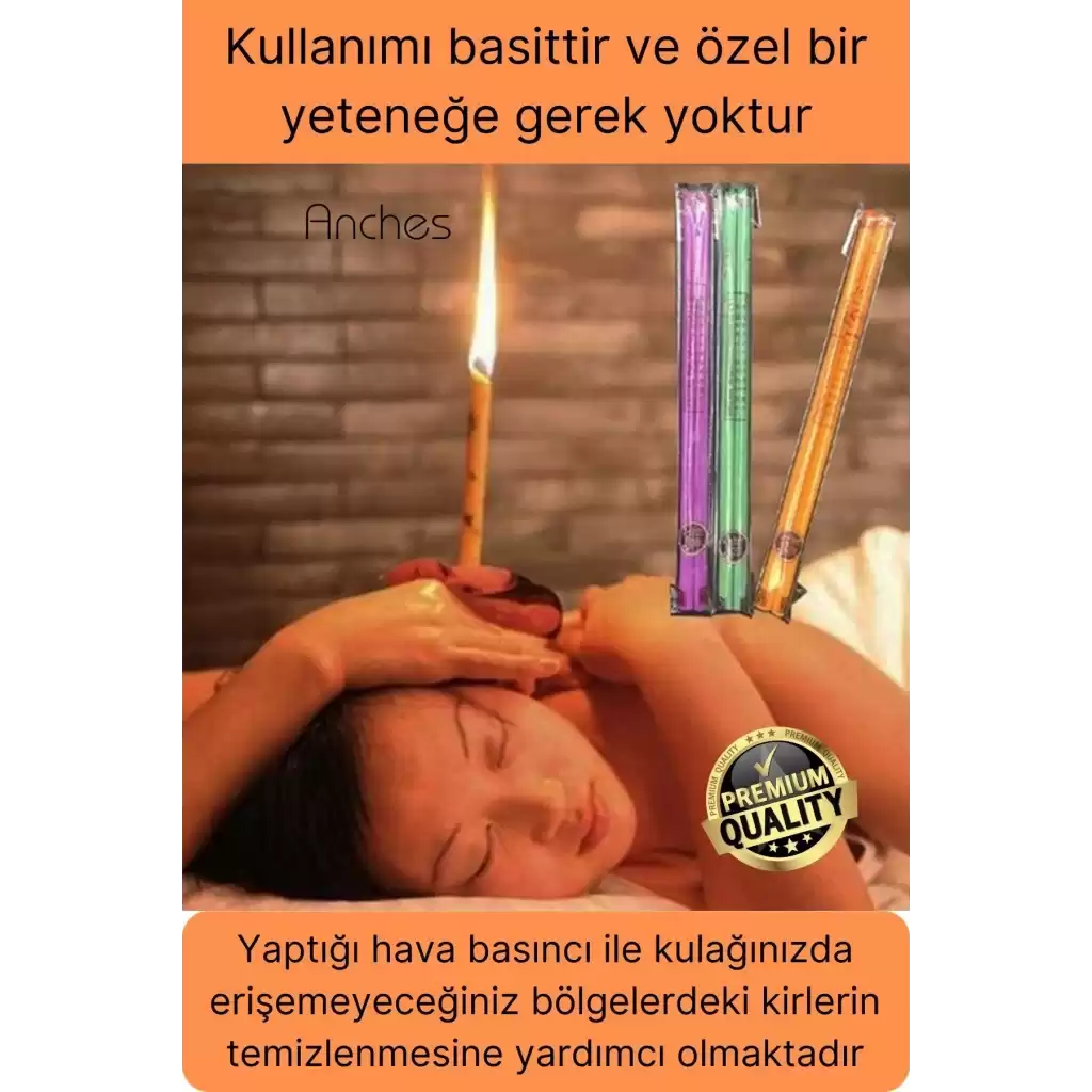 Pratik 100% Doğal Aromaterapi Bakım Buşon Dış Kulak İçi Kir Temizleme Mumu Konisi Çubuğu 5 Çift