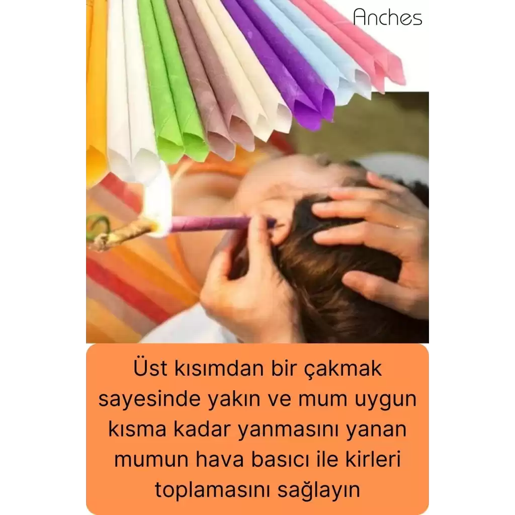 Pratik 100% Doğal Aromaterapi Bakım Buşon Dış Kulak İçi Kir Temizleme Mumu Konisi Çubuğu 5 Çift