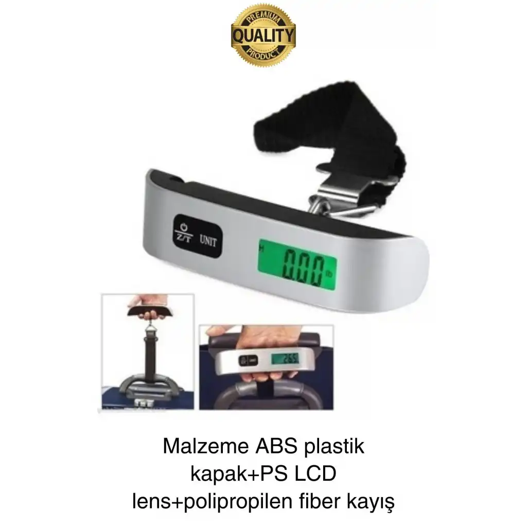 Taşınabilir Dijital Ekranlı Pilli El Kantarı Hassas Terazi Seyahat Yolculuk Bavul Çanta Tartı 50 Kg