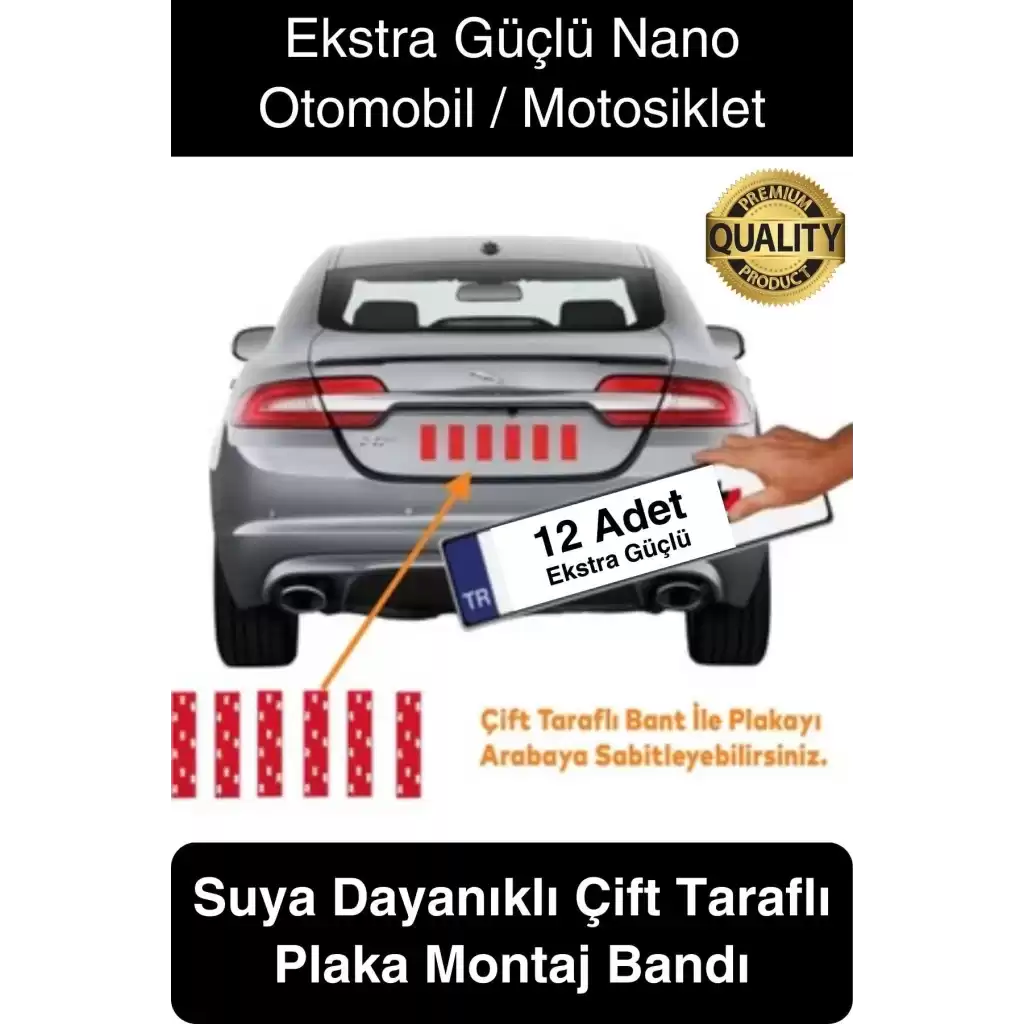 Ekstra Güçlü Suya Dayanıklı Çift Taraflı Otomobil Motosiklet Kamyon Plaka Yapıştırma Montaj Bandı